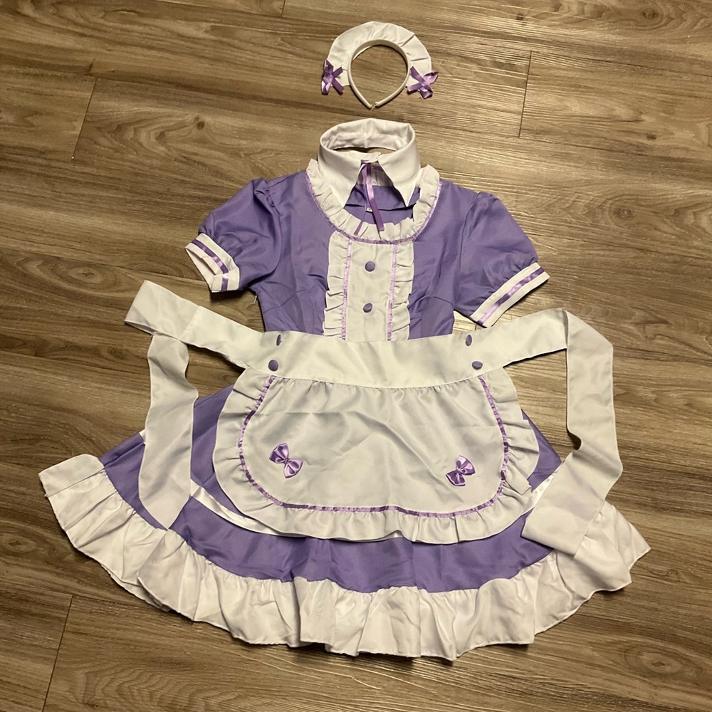 Maid cafe lolita purple nurse dress Japan Idol Cosplay Costume